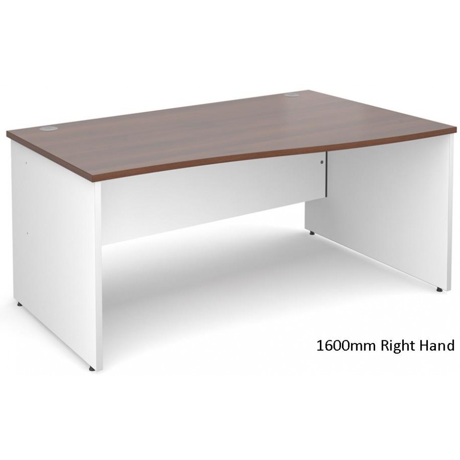 Duo White and Walnut Wave Office Desk